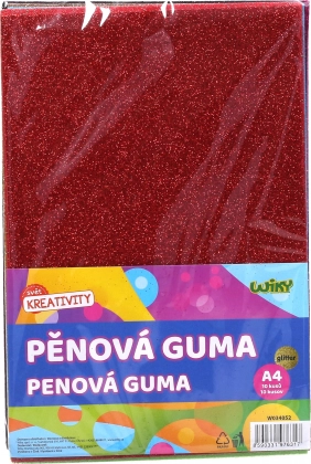 Schaumgummi A4 mit Glitzer, 10 Stk.