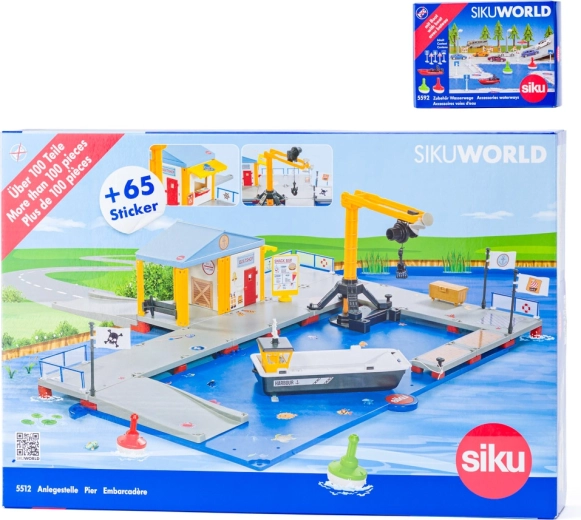 Siku World Verladehafen mit Mole und Boot