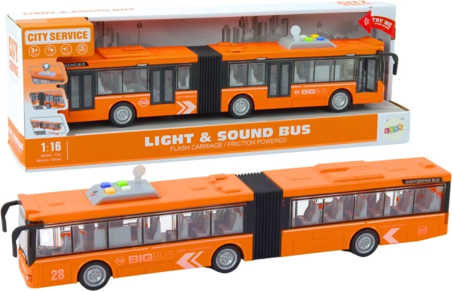 Gelenk-Stadtbus 1:16 Antrieb Lichter Geräusche Orange