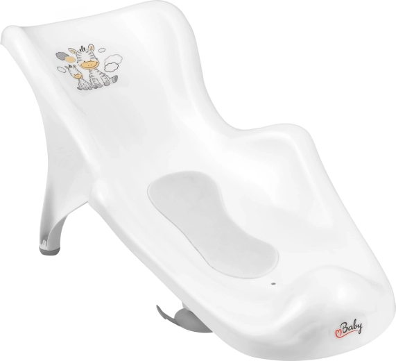 Maltex Baby-Badeliege für die Wanne mit rutschfester Unterlage Zebra, weiß