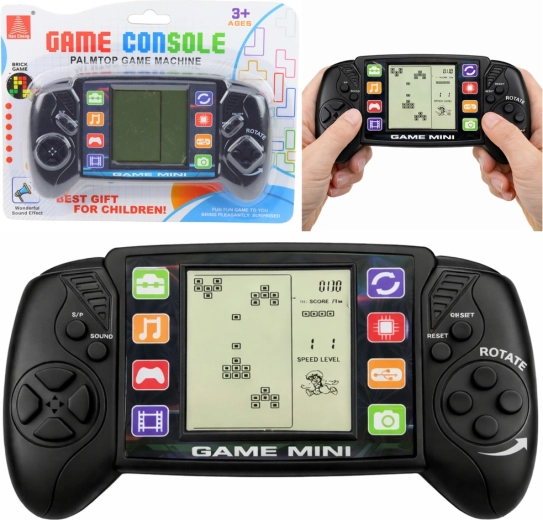 Tragbare LCD-Konsole mit dem Spiel TETRIS – schwarz