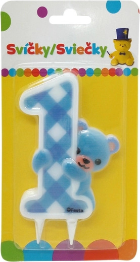 Jumbo-Bärenkerze für Jungen