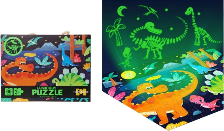 Leuchtendes Puzzle für die Dunkelheit – Dinosaurier, 96 Teile