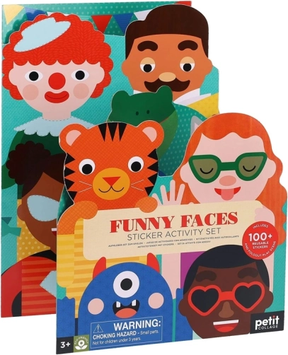 Set mit lustigen Gesichtsstickern von Petit Collage