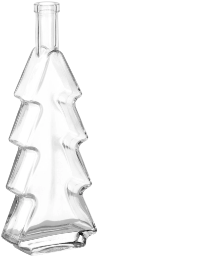 Dekorative Flasche Choinka 500 ml in Weihnachtsbaumform mit Metall-Schraubverschluss 28 mm