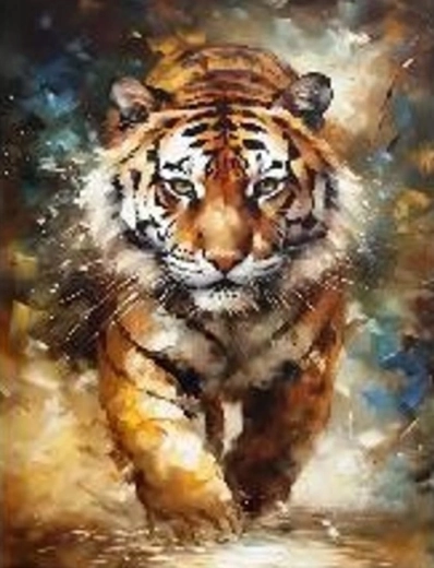 Diamantmalerei Laufender Tiger 30 × 40 cm