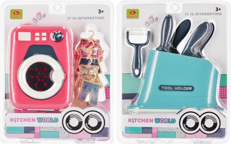 Kinderset Haushaltsgeräte mit Zubehör – Waschmaschine oder Küchenmesser