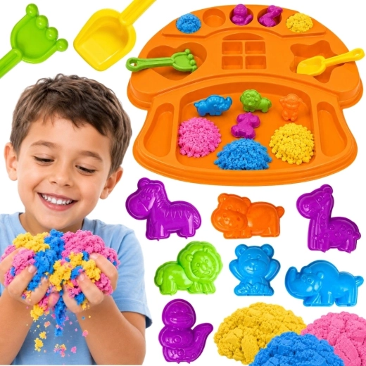 Woopie-Set mit kinetischem Sand und Tierförmchen