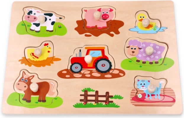 Puzzle mit Griffen Bauernhof Freunde und Traktor