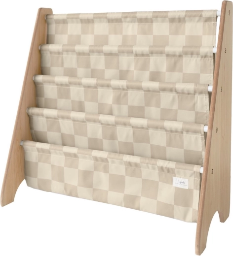 3 Sprouts Bücherständer aus recyceltem Polyester Checkerboard/Beige
