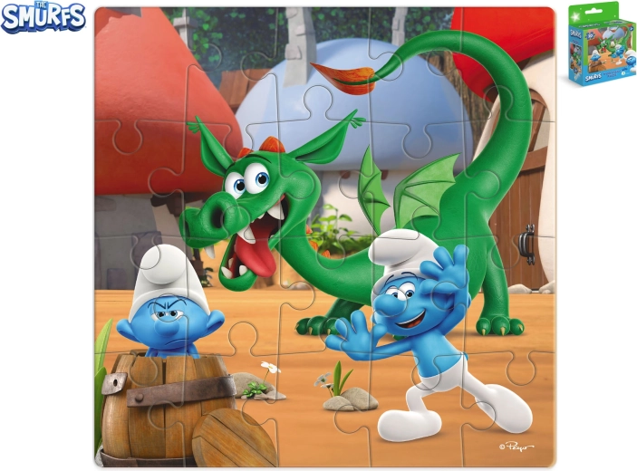 Schlümpfe-Puzzle – Versteckspiel mit einem Drachen (20 Teile)