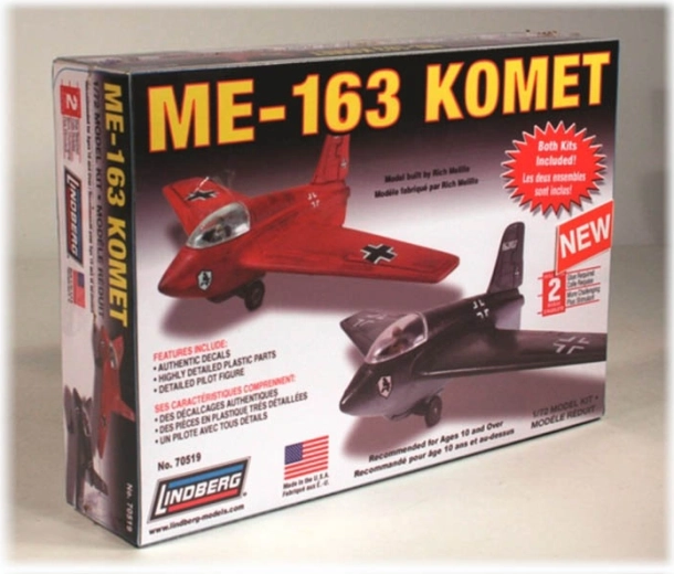 Lindberg Messerschmitt Me-163 Komet – Plastikflugzeugmodell 1:72