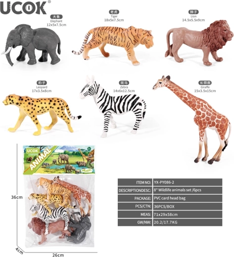 Set Safari-Tierfiguren (6 Stk.)