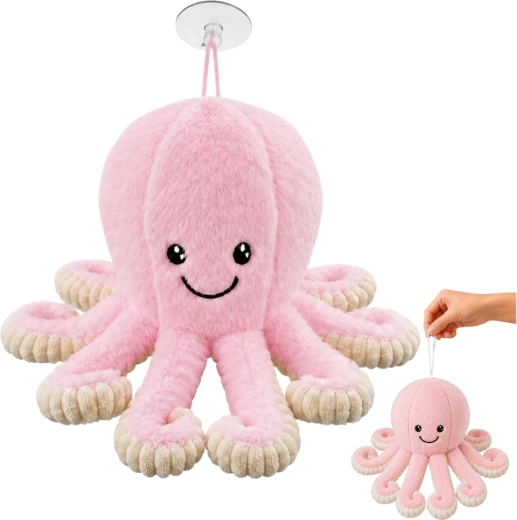 Plüsch-Oktopus mit Saugnapf rosa 16 cm - 1 Stück
