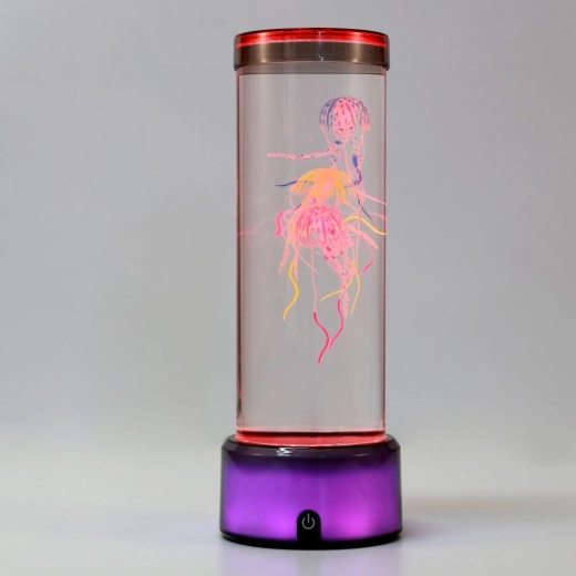 LED-Lampe mit farbwechselnden schwebenden Quallen, 33 cm