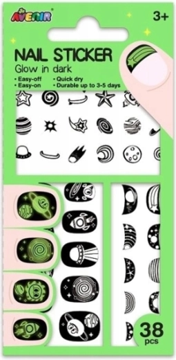 Leuchtende Nagelsticker – Kosmos