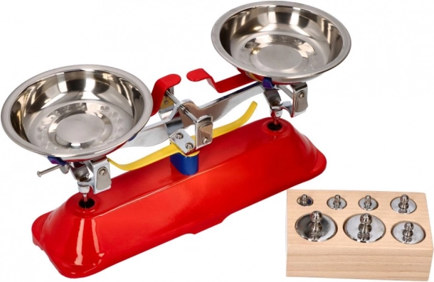 GOKI Kinder-Metallwaage mit Schalen und Gewichten