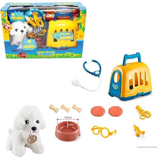 Tierarzt-Set mit Transportbox und Bichon