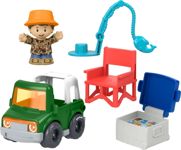 Fisher-Price Little People Set mit Auto, Figur und Zubehör – Angelabenteuer - 1 Stück