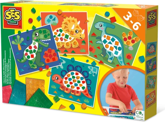 Ich lerne Mosaike – Dinosaurier, großes Set