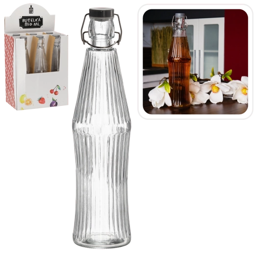 Glasflasche mit Bügelverschluss 1150 ml