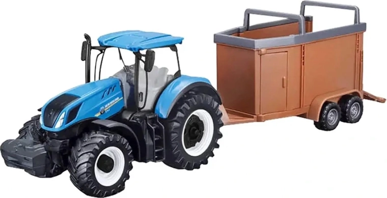 Bburago FarmLand Metalltraktor mit Anhänger und Schwungrad 10 cm, sortiert - 1 Stück