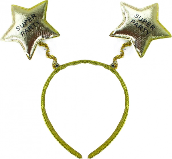 Karneval-Stirnband Super Party in goldener Farbe