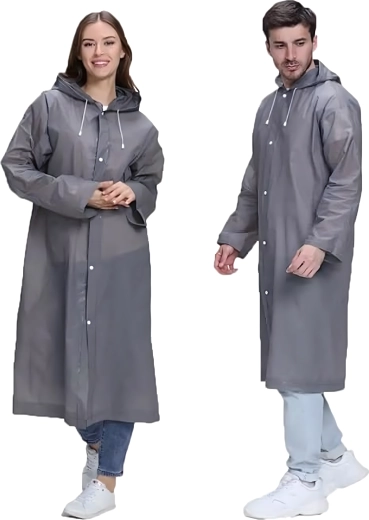 Universeller Poncho-Regenmantel mit Kapuze aus EVA (140 g) – transparent