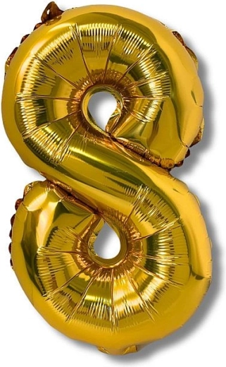 Folienballon Zahl 8 gold 40 cm
