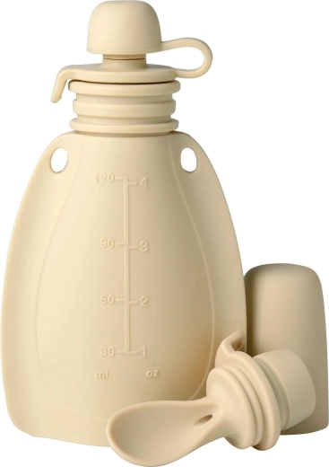 Mininor Silikon-Quetschbeutel zum Befüllen mit Löffel Soft rabbit