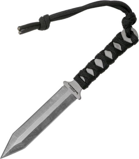 Halsmesser Condor Gladius 8 cm mit Paracord und Kunststoffscheide