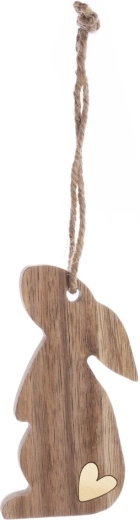 Hängedekoration aus Holz Hase braun 10 cm