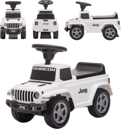 Jeep Rubicon Kinder-Rutschauto mit Hupe und Motorgeräusch, weiß