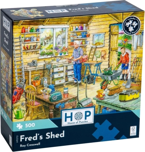 Puzzle House of Puzzles Freds Schuppen, 500 Teile
