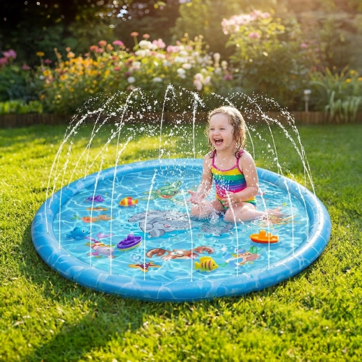 Kinder-Wasserfontäne 170 cm blau