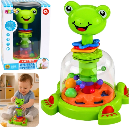 Interaktiver Frosch-Spinner mit wirbelnden Kugeln für Babys