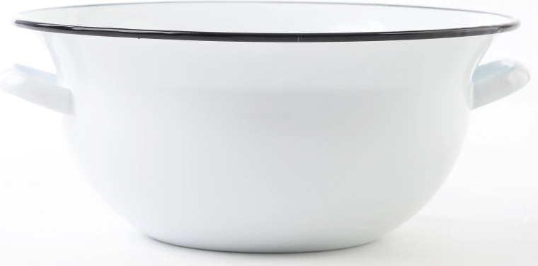 Emaillierte Teigschüssel mit Henkeln 38 cm, 10 l – weiß