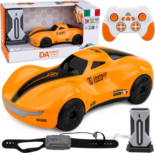 Modernes RC-Auto mit Fernsteuerung, Gestensteuerung, LED-Lichtern und Raucheffekt 1:16 - 1 Stück