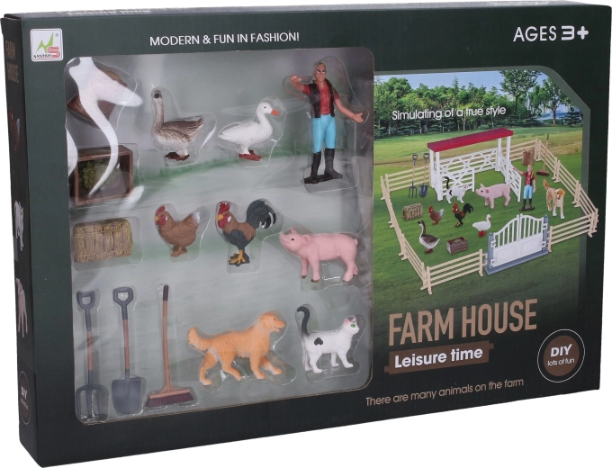 Farm-Set mit Figur 8 cm