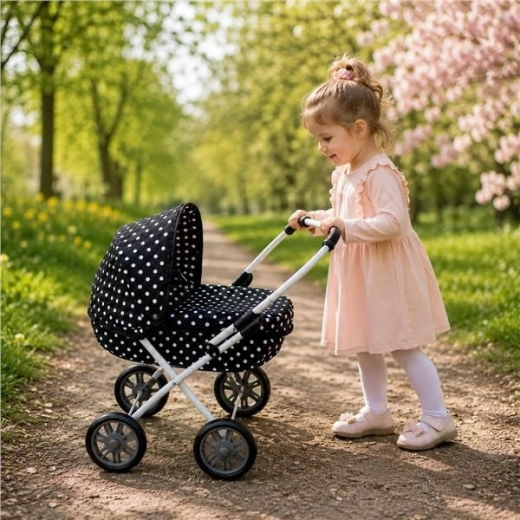 New Baby Kinder-Puppenwagen Anička schwarz