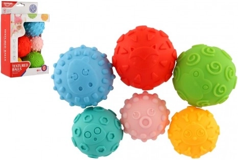 Set aus 6 sensorischen Gummibällen für Babys