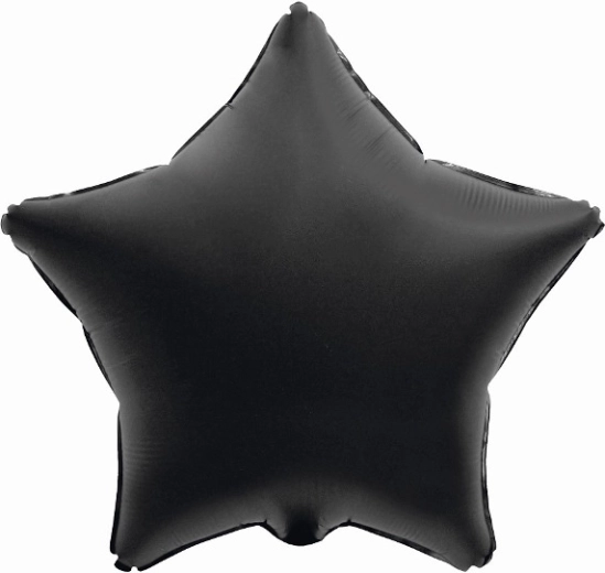 Mattschwarzer Folienballon Stern 44 cm