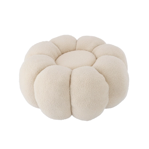 Blumen-Pouf 65 × 30 cm Beige
