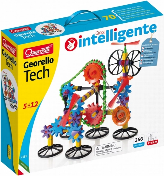 Quercetti Georello Tech Zahnrad-Baukasten 266 Teile