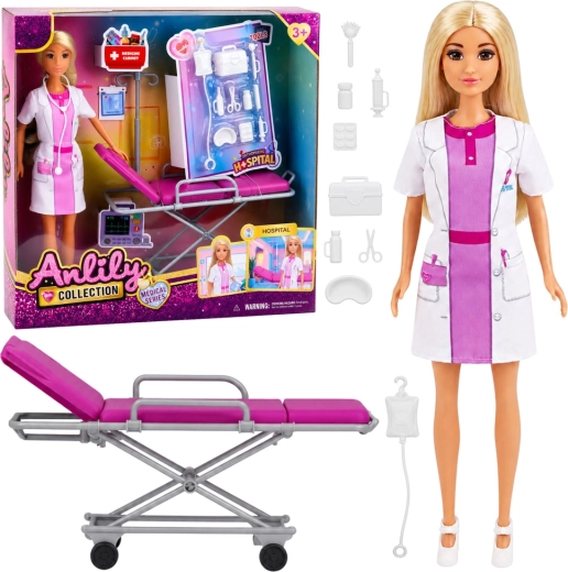 Anlily Ärztin – Puppe mit Trage und medizinischem Zubehör