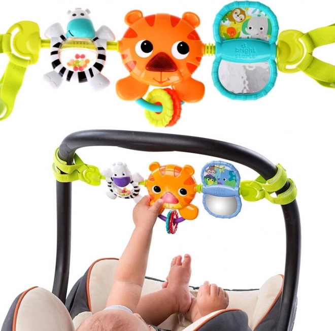 Hängespielzeug für Kinderwagen und Autositz mit Geräuschen und Spiegel