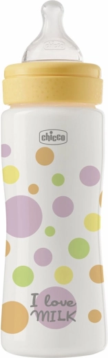 Chicco Perfect Easy Babyflasche 330 ml mit schnellem Silikonsauger (Durchfluss) 4m+ für Mädchen