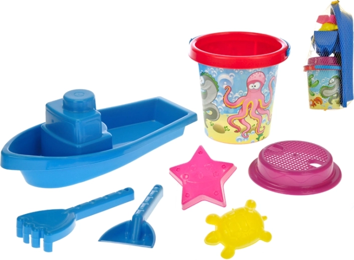 Sandspielzeug-Set mit Boot, 7-teilig