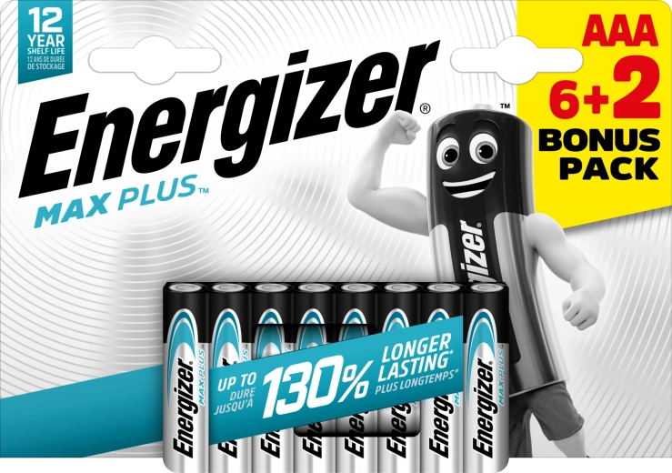 Energizer Max Plus AAA Alkalibatterien 6+2 Stk.