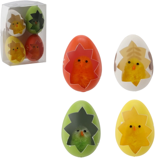 Osterdekoration Küken in Eierschale – Set 4 Stk.